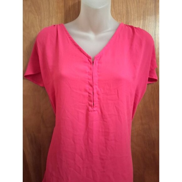 Torrid Womens Blouse Top 5X Harper Georgette Hookeye Tulip Sleeve Top Pink 5 - Picture 2 of 5